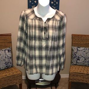 Style & Co. M Plaid Top